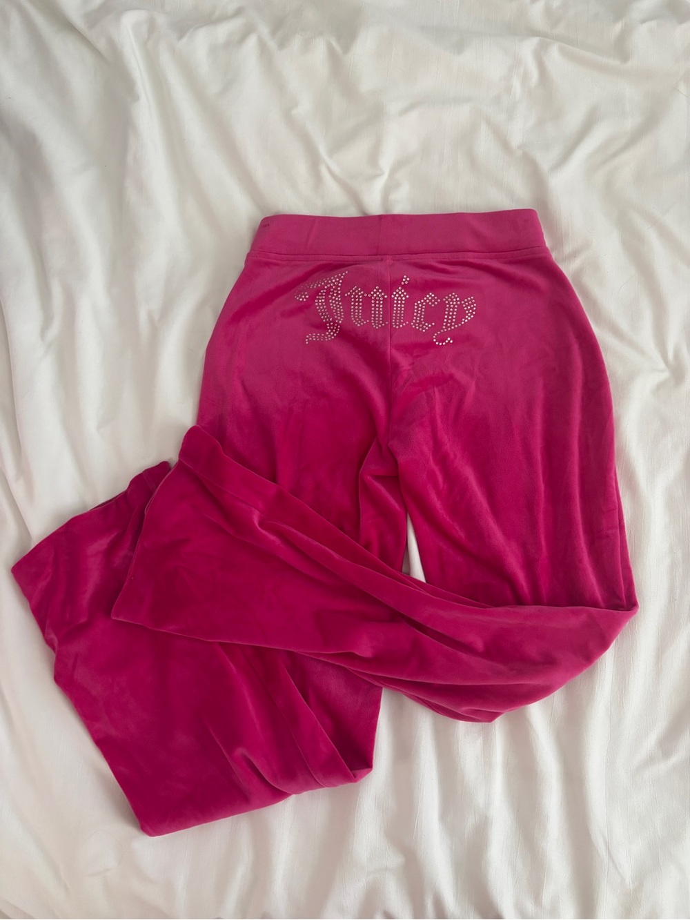 Juicy Couture Hot Pink Velour Y2K Bedazzled Zip Hoodie & Pants Set | M/XS - Picture 9 of 9